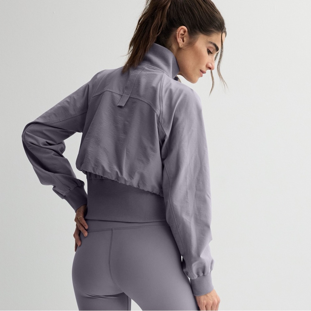 NWT Women's FLX Woven Rib Mix Jacket in purple gray - Picture 2 of 9